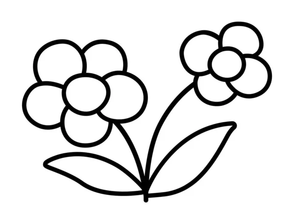 Διάνυσμα Απλό Μαύρο Και Άσπρο Εικονίδιο Λουλούδι Πρώτη Ανθισμένη Απεικόνιση — Διανυσματικό Αρχείο