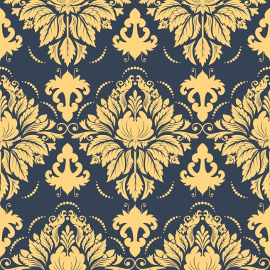 Vektör damaske desen elementi. Duvar kağıtları, arkaplanlar ve sayfa doldurma için zarif lüks dokusu.