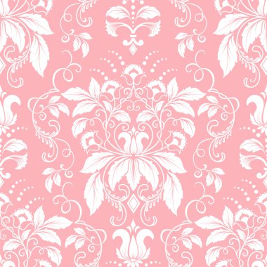 Vektör damaske desen elementi. Duvar kağıtları, arkaplanlar ve sayfa doldurma için zarif lüks dokusu.