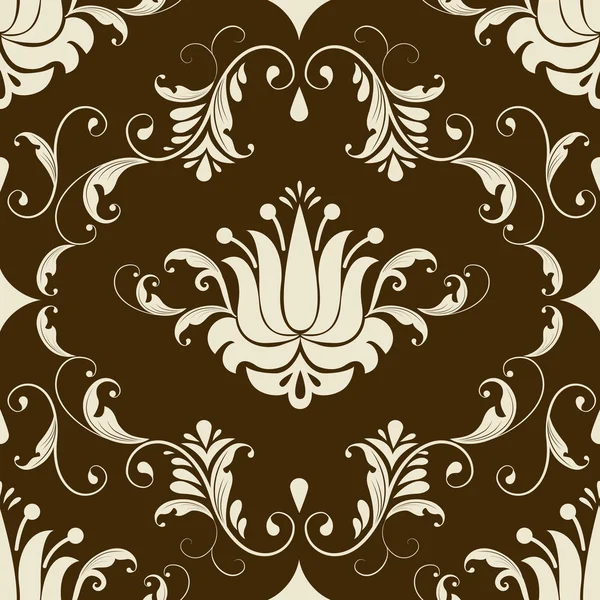 Vector damast naadloos patroon element. Elegante luxe textuur voor wallpapers, achtergronden en pagina vullen. — Stockvector