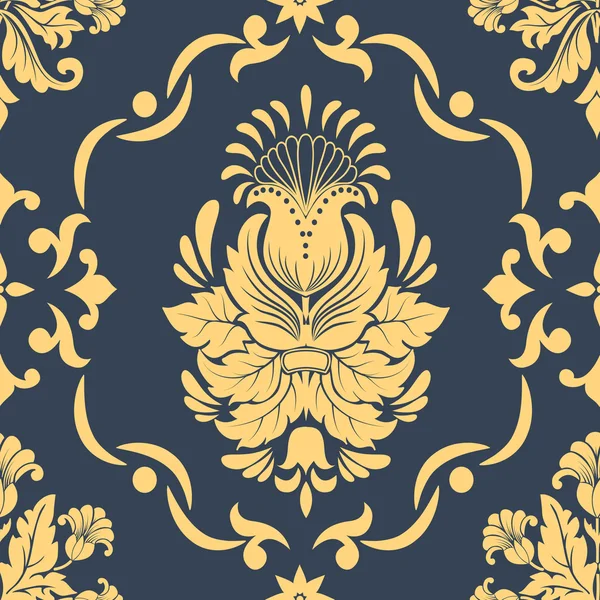 Vektör damaske desen elementi. Duvar kağıtları, arkaplanlar ve sayfa doldurma için zarif lüks dokusu.