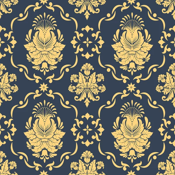 Vektor Damask hladký vzor pozadí. Elegantní luxusní textura pro tapety, pozadí a stránku výplně. — Stockový vektor
