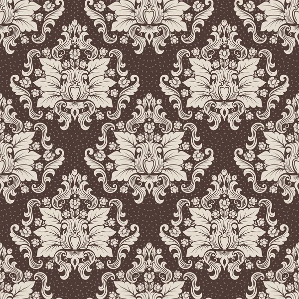 Vector damassé fond de motif sans couture. Texture de luxe élégante pour les fonds d'écran, les arrière-plans et le remplissage de page. — Image vectorielle