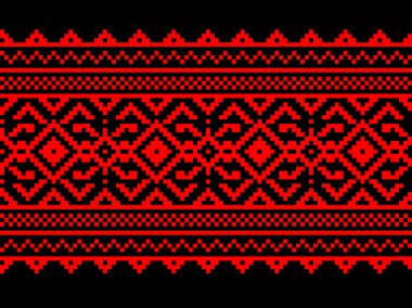Ukrayna halk seamless modeli süs vektör Illustration. etnik süsleme