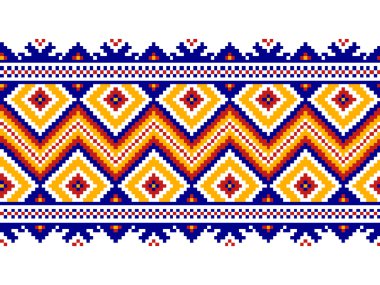 Ukrayna halk seamless modeli süs vektör Illustration. etnik süsleme