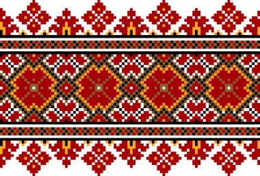 Ukrayna halk seamless modeli süs vektör Illustration. etnik süsleme