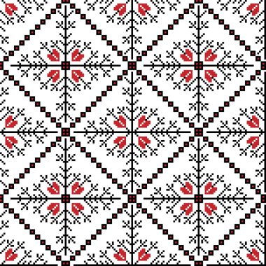 Ukrayna halk seamless modeli süs vektör Illustration. etnik süsleme