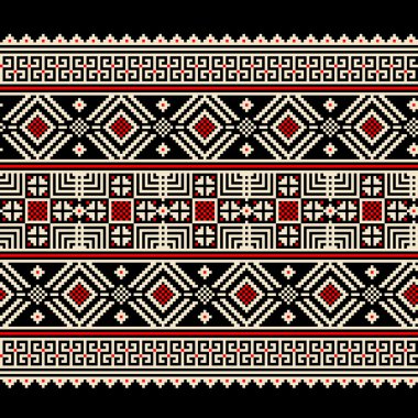 Ukrayna halk seamless modeli süs vektör Illustration. etnik süsleme