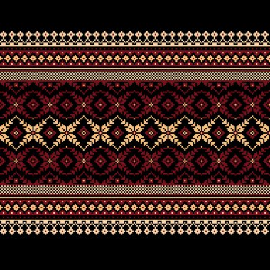 Ukrayna halk seamless modeli süs vektör Illustration. etnik süsleme