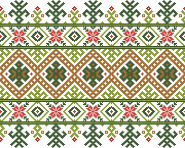 Ukrayna halk seamless modeli süs vektör Illustration. etnik süsleme