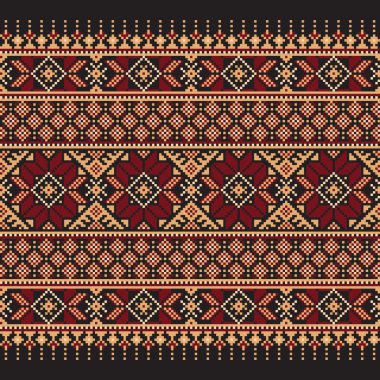 Ukrayna halk seamless modeli süs vektör Illustration. etnik süsleme