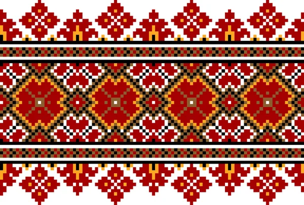 Ilustración vectorial del ornamento de patrón sin costura popular ucraniano. Adorno étnico — Archivo Imágenes Vectoriales