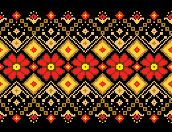 ウクライナの民俗のシームレスなパターン装飾のベクトル イラスト。民族の飾り — ストックベクタ
