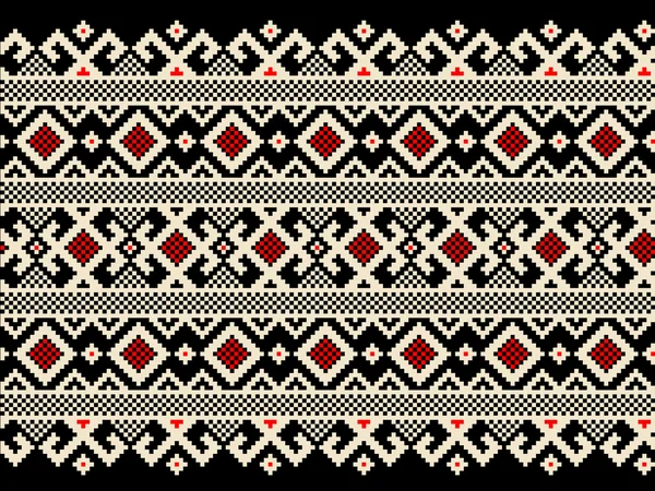 Vektor ilustrasi ukrainian ornamen pola mulus. Ornamen etnik - Stok Vektor