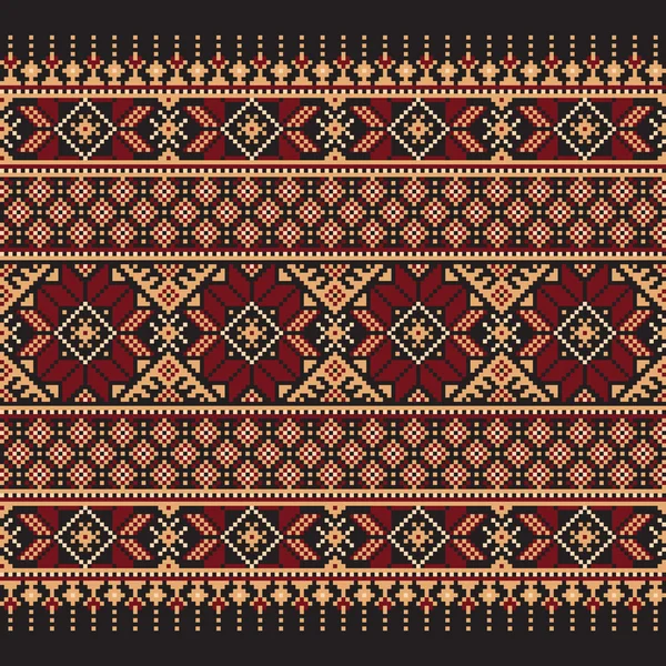 Ilustração vetorial de ornamento padrão sem costura folclórica ucraniana. Ornamento étnico —  Vetores de Stock
