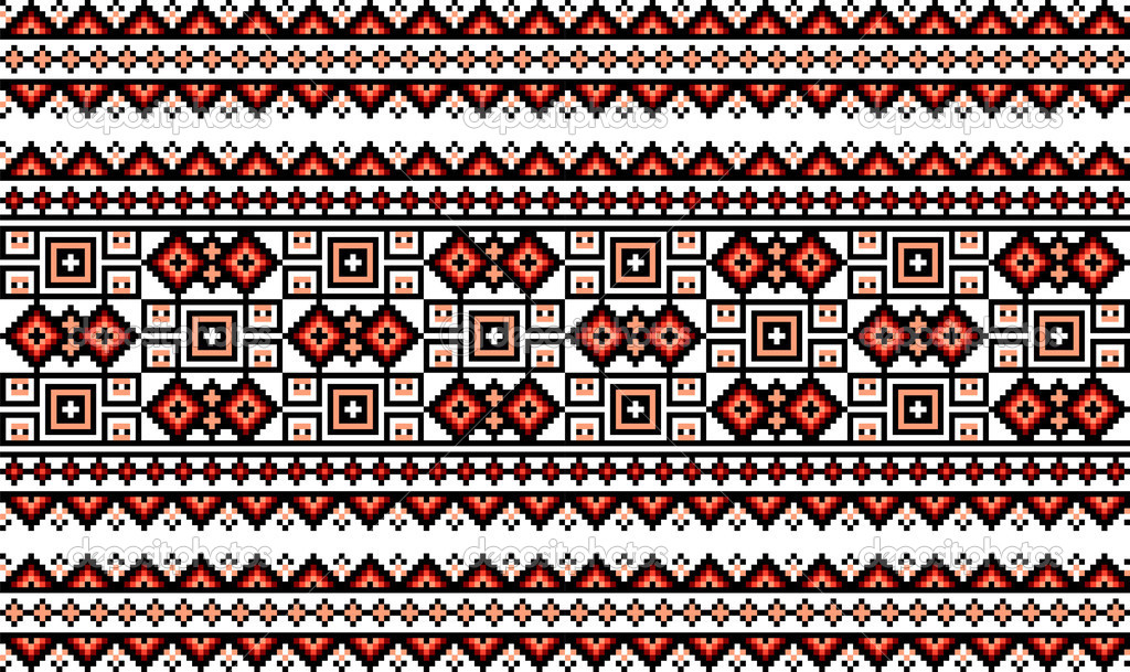 Vector illustration of ukrainian folk seamless pattern ornament. Ethnic ornament