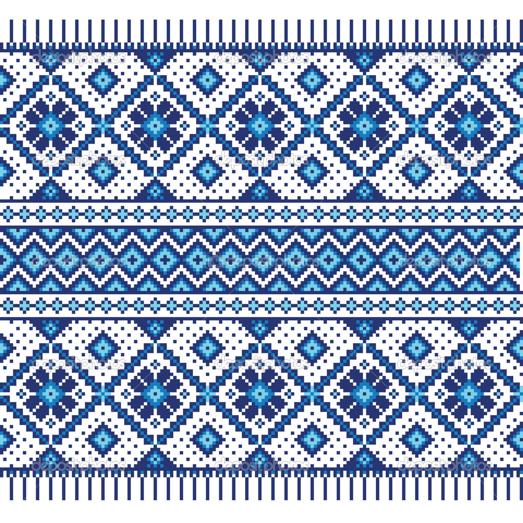 Vector illustration of ukrainian folk seamless pattern ornament. Ethnic ornament