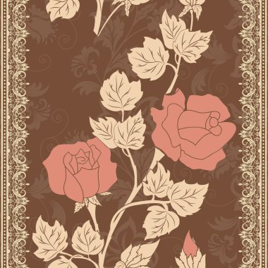 Vektör çiçek kusursuz desen elementi. Arkaplan için zarif bir doku.