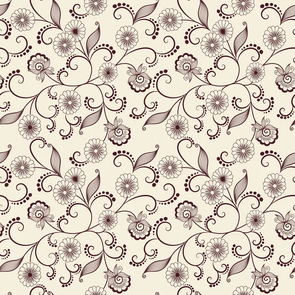 Fondo de patrón sin costura de flor vectorial. Textura elegante para fondos . — Archivo Imágenes Vectoriales