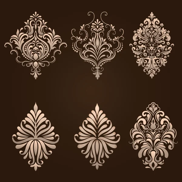 damasko süs öğeleri kümesi vektör.