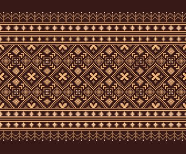Ukrayna halk seamless modeli süs vektör Illustration. etnik süsleme