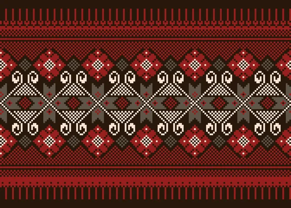 Ilustração vetorial de ornamento padrão sem costura folclórica ucraniana. Ornamento étnico — Vetor de Stock