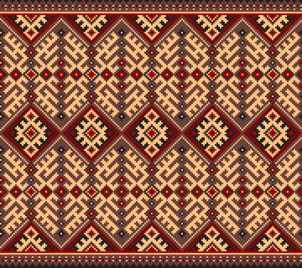 Ilustración vectorial del ornamento de patrón sin costura popular ucraniano. Adorno étnico — Vector de stock