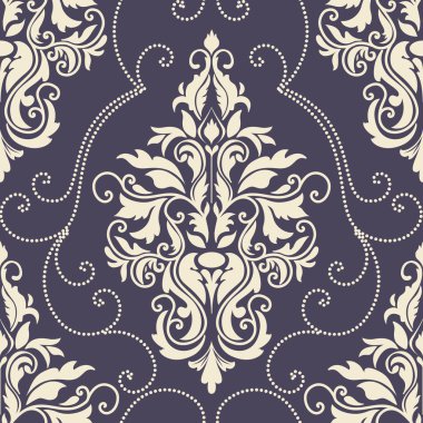 Vektör damaske desen elementi. Duvar kağıtları, arkaplanlar ve sayfa doldurma için zarif lüks dokusu.