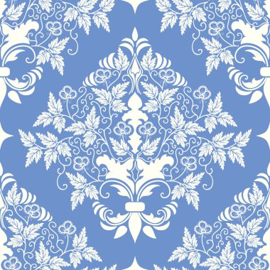 Vektör damaske desen elementi. Duvar kağıtları, arkaplanlar ve sayfa doldurma için zarif lüks dokusu.