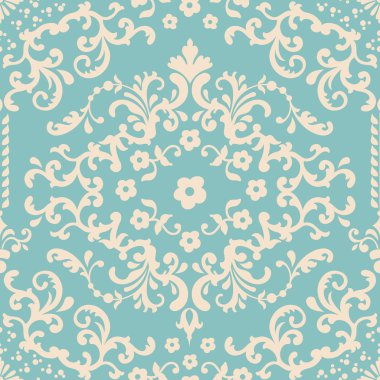 Vektör damaske desen elementi. Duvar kağıtları, arkaplanlar ve sayfa doldurma için zarif lüks dokusu.