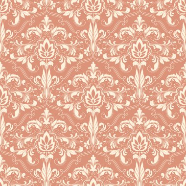 Vektör damaskesiz şablon arkaplanı. Duvar kağıtları, arkaplanlar ve sayfa doldurma için zarif lüks dokusu.