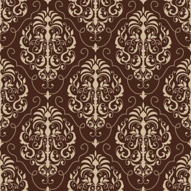 Vektör damaskesiz şablon arkaplanı. Duvar kağıtları, arkaplanlar ve sayfa doldurma için zarif lüks dokusu.