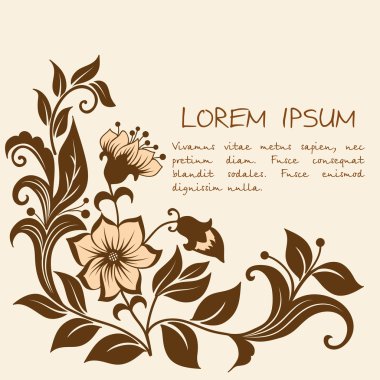 Hint mehndi tarzı soyut çiçek öğeleri vektör. soyut kına çiçek vektör çizim. tasarım öğesi.