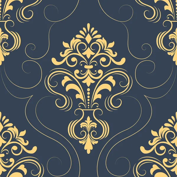 Vektor damask elemen pola mulus. Tekstur mewah yang elegan bagi wallpaper, latar belakang, dan isi halaman. - Stok Vektor