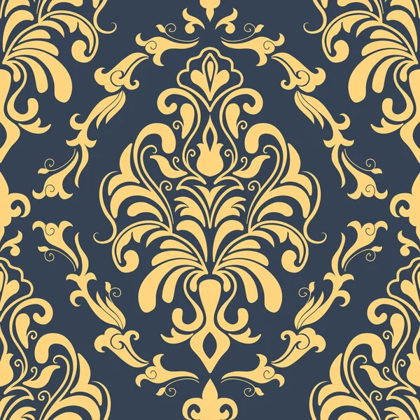 Vektor damask elemen pola mulus. Tekstur mewah yang elegan bagi wallpaper, latar belakang, dan isi halaman. - Stok Vektor