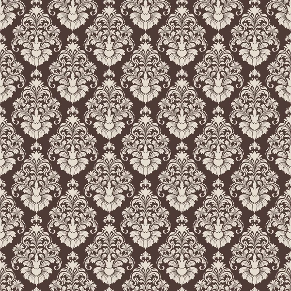 Vector Damasco sem costura fundo padrão. Textura de luxo elegante para papéis de parede, fundos e preenchimento de página. — Vetor de Stock