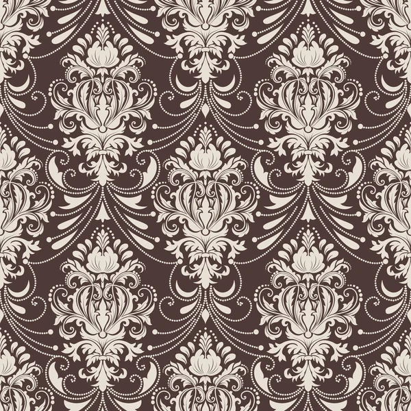 Vector Damasco sem costura fundo padrão. Textura de luxo elegante para papéis de parede, fundos e preenchimento de página. — Vetor de Stock