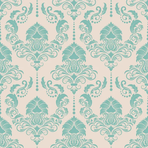 Vector damasco fondo patrón sin costura. Textura de lujo elegante para fondos de pantalla, fondos y relleno de página. — Vector de stock