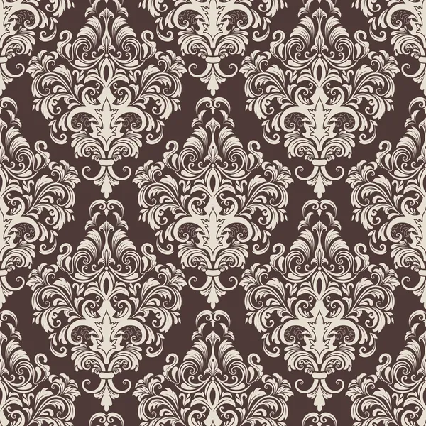 Vector damassé fond de motif sans couture. Texture de luxe élégante pour les fonds d'écran, les arrière-plans et le remplissage de page. — Image vectorielle