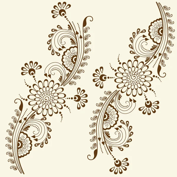 Αφηρημένο floral στοιχεία στην ινδική mehndi στυλ του φορέα. αφηρημένη henna floral διάνυσμα εικονογράφηση. στοιχείο σχεδίασης. — Διανυσματικό Αρχείο