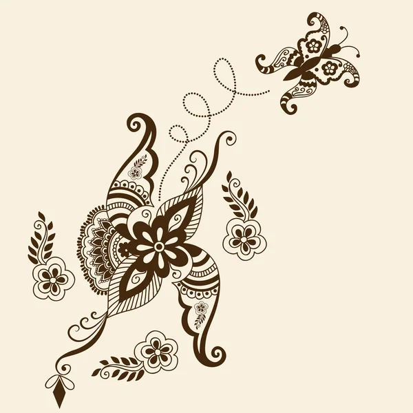 Vector abstract floral elementen in Indiase mehndi stijl. abstracte henna floral vectorillustratie. ontwerpelement. — Stockvector