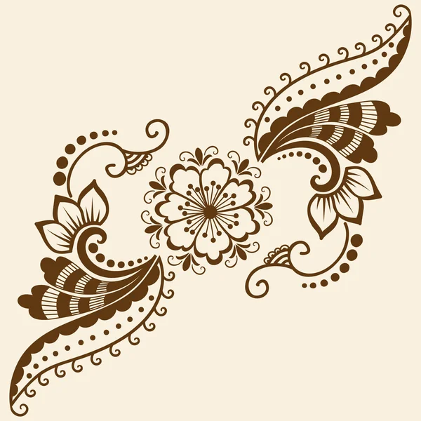 Vector abstract floral elements in indian mehndi style. Abstract henna floral vector illustration. Design element. — Stock Vector