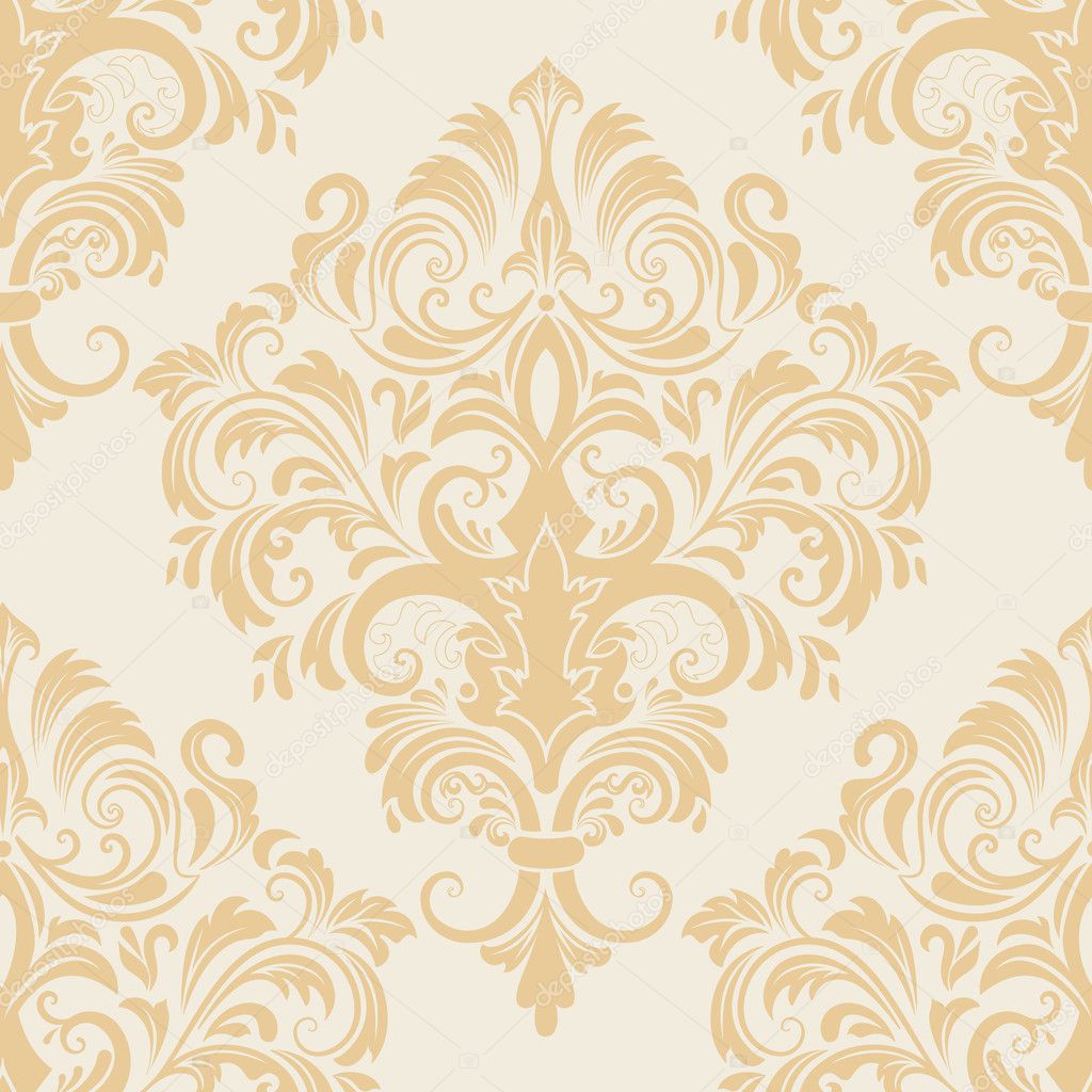 Vector damask seamless pattern element. Elegant luxury texture for wallpapers, backgrounds and page fill.