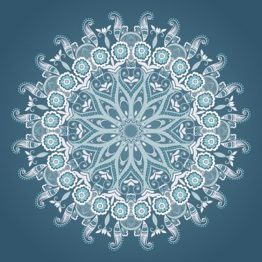 yuvarlak dantel süs vektör davetiyeli