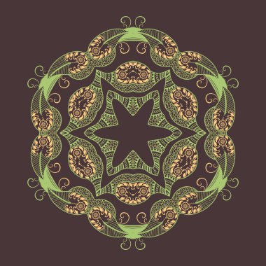 yuvarlak dantel süs vektör davetiyeli