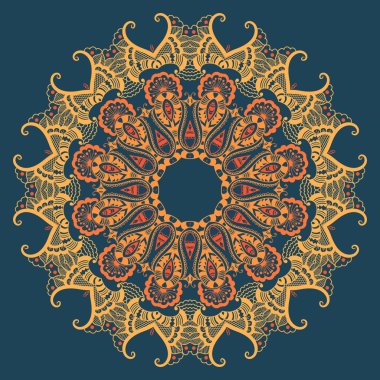 yuvarlak dantel süs vektör davetiyeli