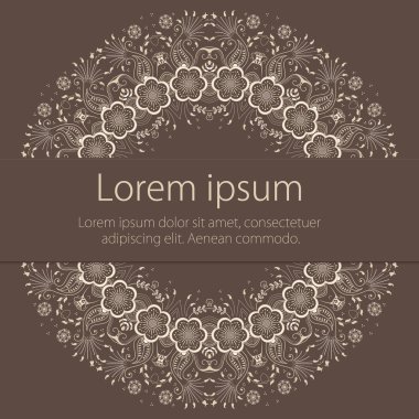 yuvarlak dantel süs vektör davetiyeli