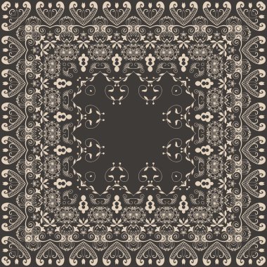 vektör güzel kare çerçeve çiçek.