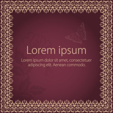 vektör güzel kare çerçeve çiçek.