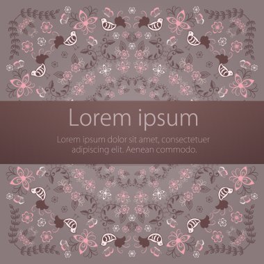 yuvarlak dantel süs vektör davetiyeli